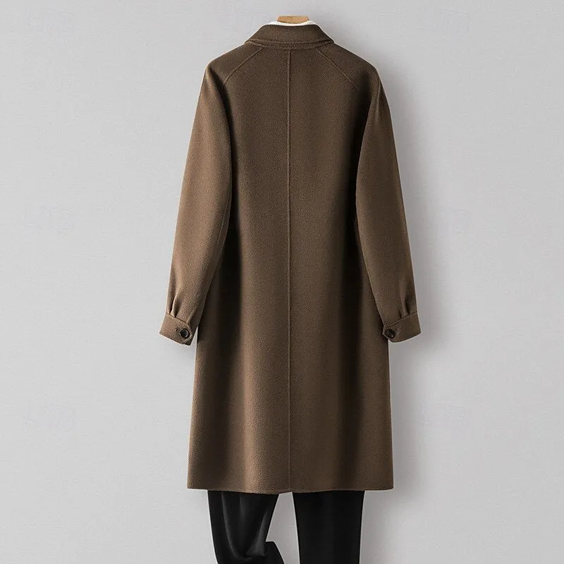 100% Wool Rolled collar Coat