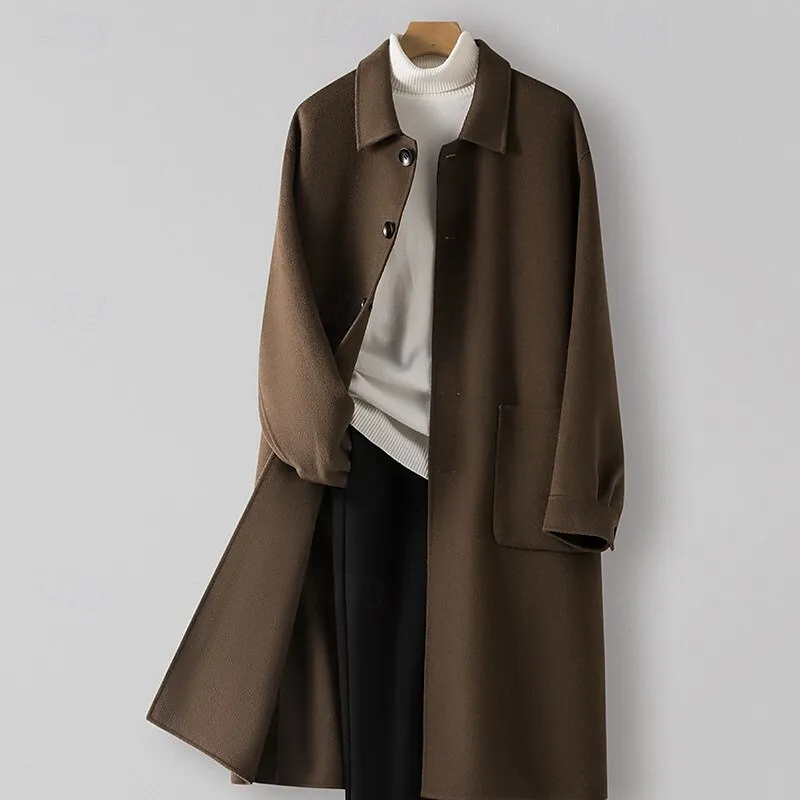 100% Wool Rolled collar Coat