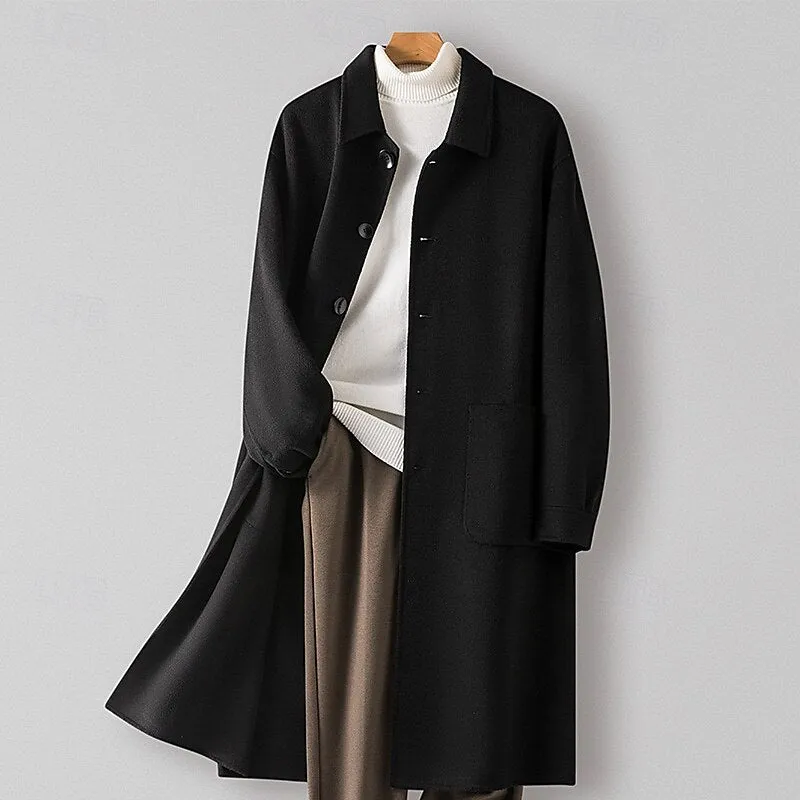 100% Wool Rolled collar Coat