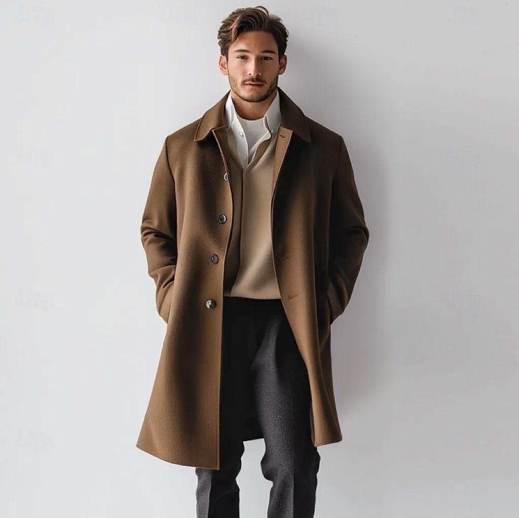 100% Wool Rolled collar Coat