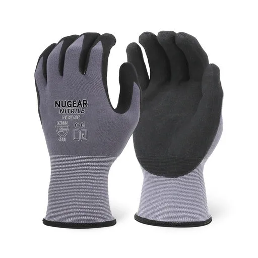 12 Pairs - Nugear NBK3416 Microfoam Nitirile Coated Nylon Gloves