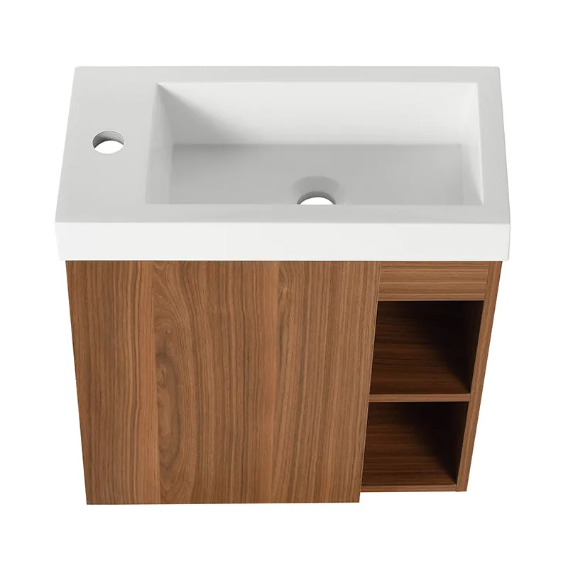 20'' Floating Wall-Mounted Bathroom Vanity with Resin Sink and Soft-Close Cabinet Door