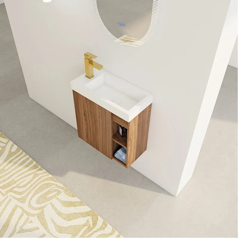 20'' Floating Wall-Mounted Bathroom Vanity with Resin Sink and Soft-Close Cabinet Door