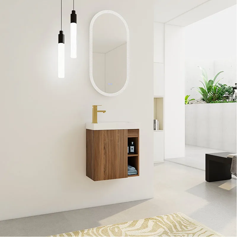 20'' Floating Wall-Mounted Bathroom Vanity with Resin Sink and Soft-Close Cabinet Door