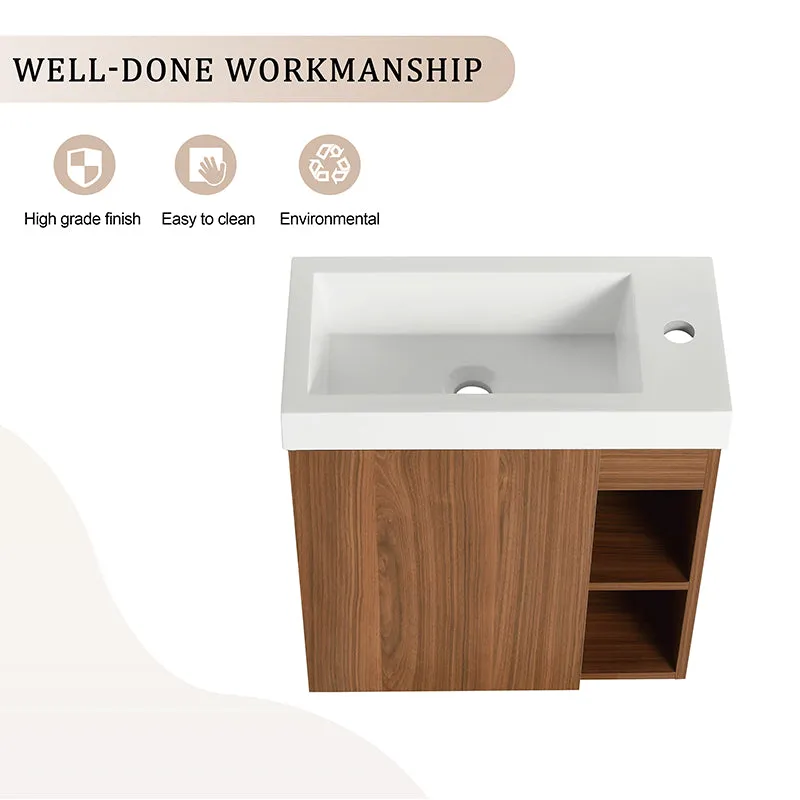 20'' Floating Wall-Mounted Bathroom Vanity with Resin Sink and Soft-Close Cabinet Door