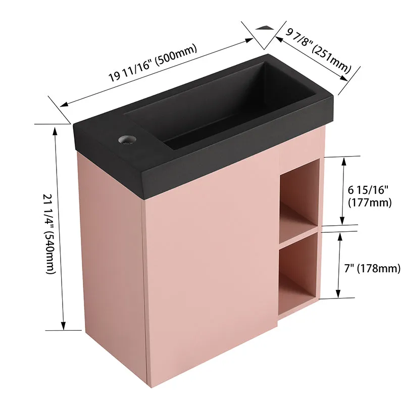 20'' Floating Wall-Mounted Bathroom Vanity with Resin Sink and Soft-Close Cabinet Door