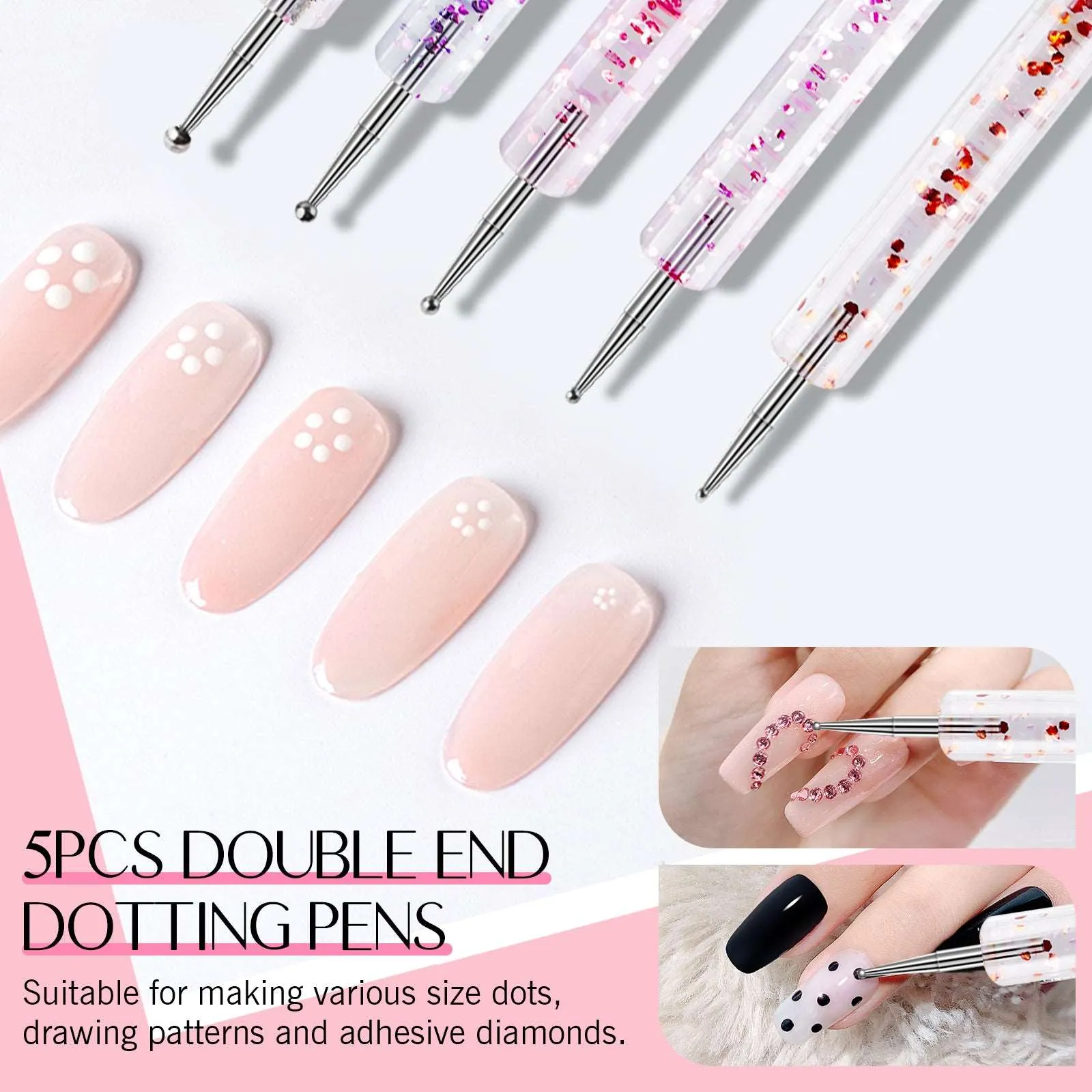 31PCS Nail Art Brushes Set - Nail Brushes for Nail Art U V Gel Nail Brushes, Liner Brushes, Dotting Tools Set, Nail Design Kit for Nail Salon Home Use