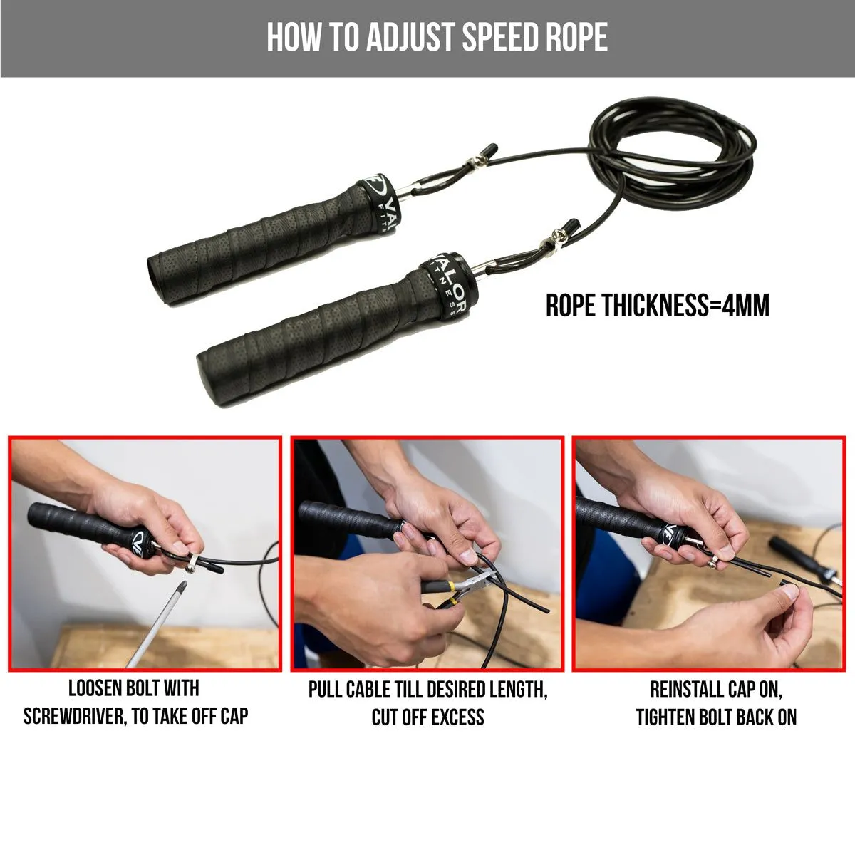 Adjustable Ball Bearing Speed Rope (4mm)