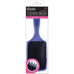 Annie Chrome Cushion Paddle Brush Nylon Bristle