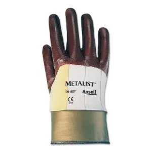 Ansell Metalist Palm-Coated Gloves, Size 7, Brown, 28-507-7