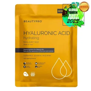 BEAUTYPRO Hyaluronic Acid Hydrating Biodegradable Facial Sheet Mask