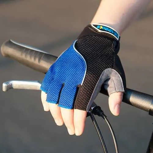 Bicycle Bike Cycling Gloves Half Finger Gloves With Reflective Tape 3 colors