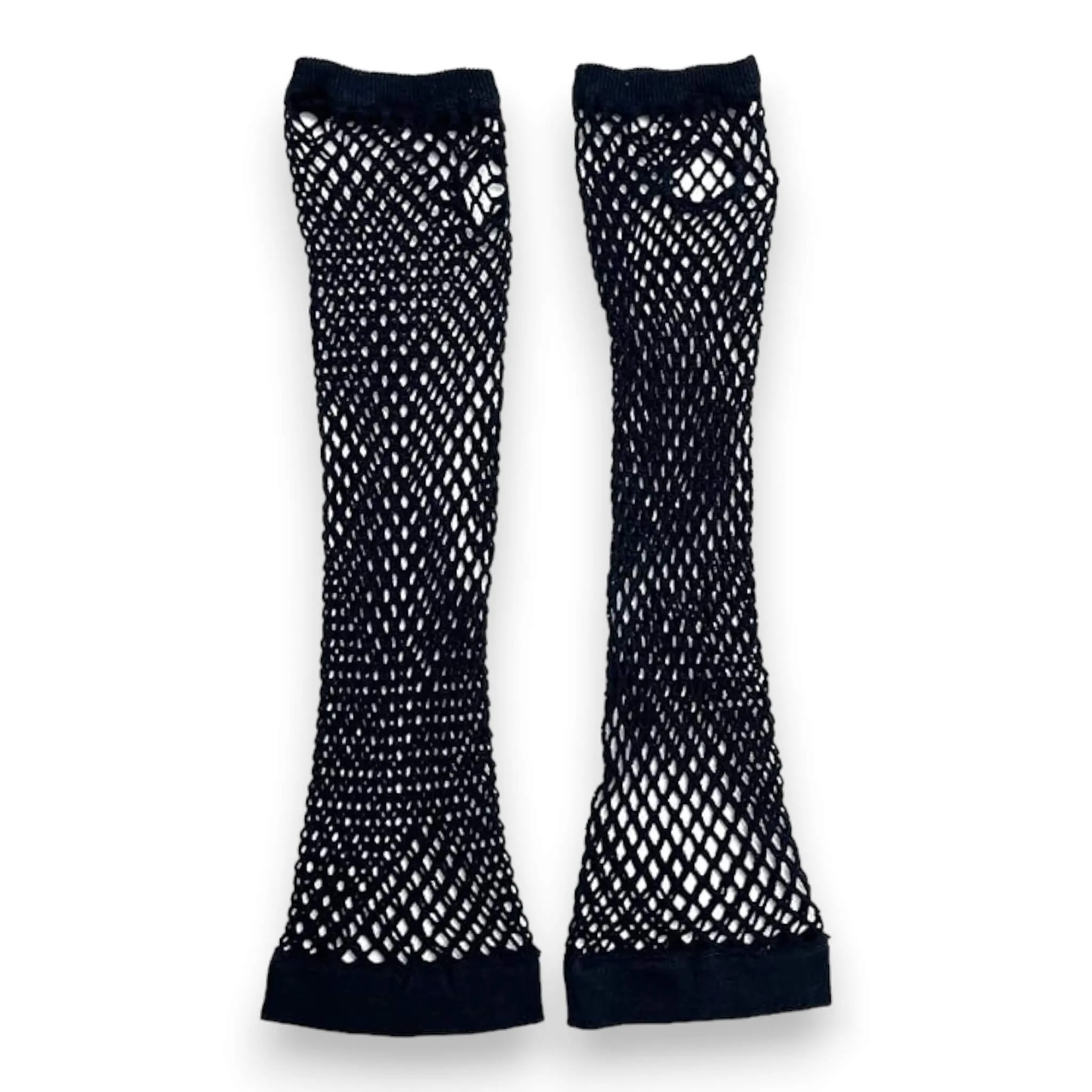 Black Fishnet Long Arm Cover Gloves