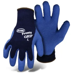 BOSS Frosty GRIP 8439S Protective Gloves, S, Knit Wrist Cuff, Acrylic Glove, Blue