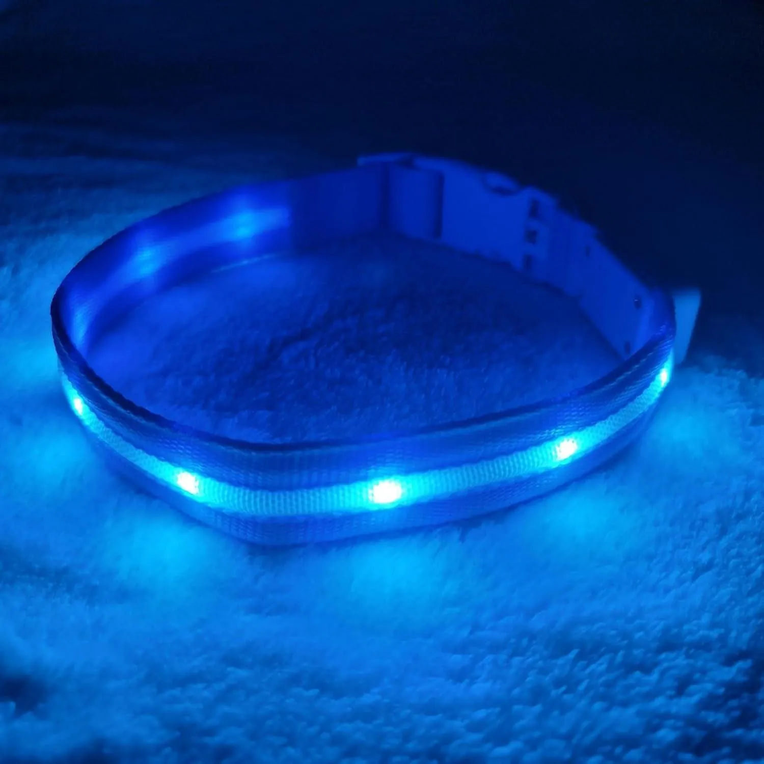 Brightest LED Dog Collar - 1,000 Feet Visibility, USB Rechargeable & Waterproof - Perfect for Night Walks - USA Made