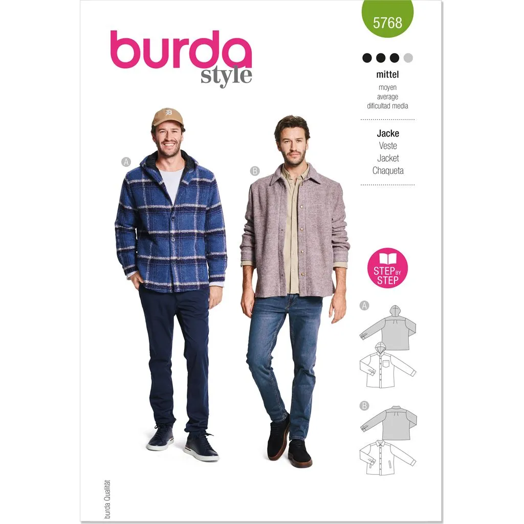 Burda Style Pattern 5768 Men's Jacket B5768