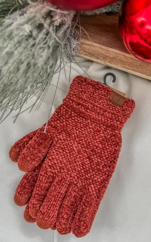 C.C. Burnt Henna Chenille Touchscreen Gloves