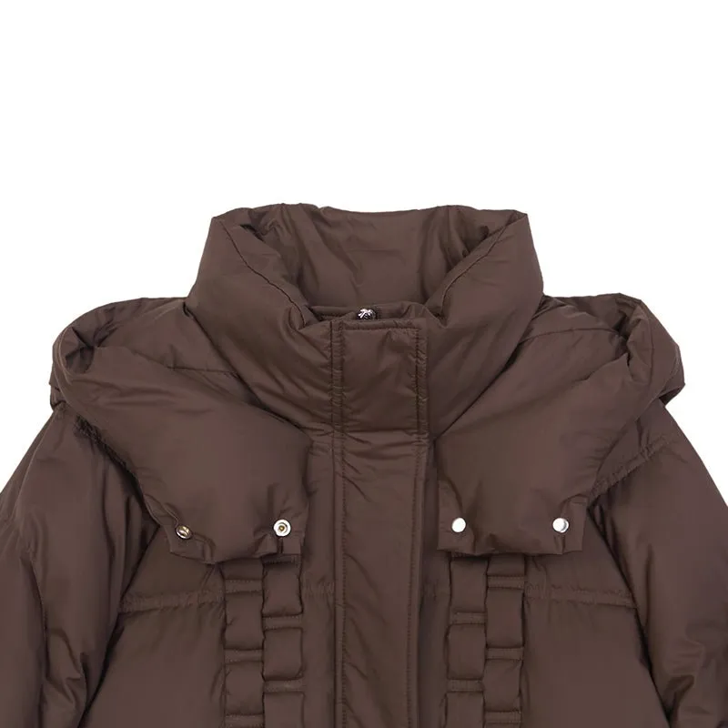 Dark Brown Long Puffer Jacket