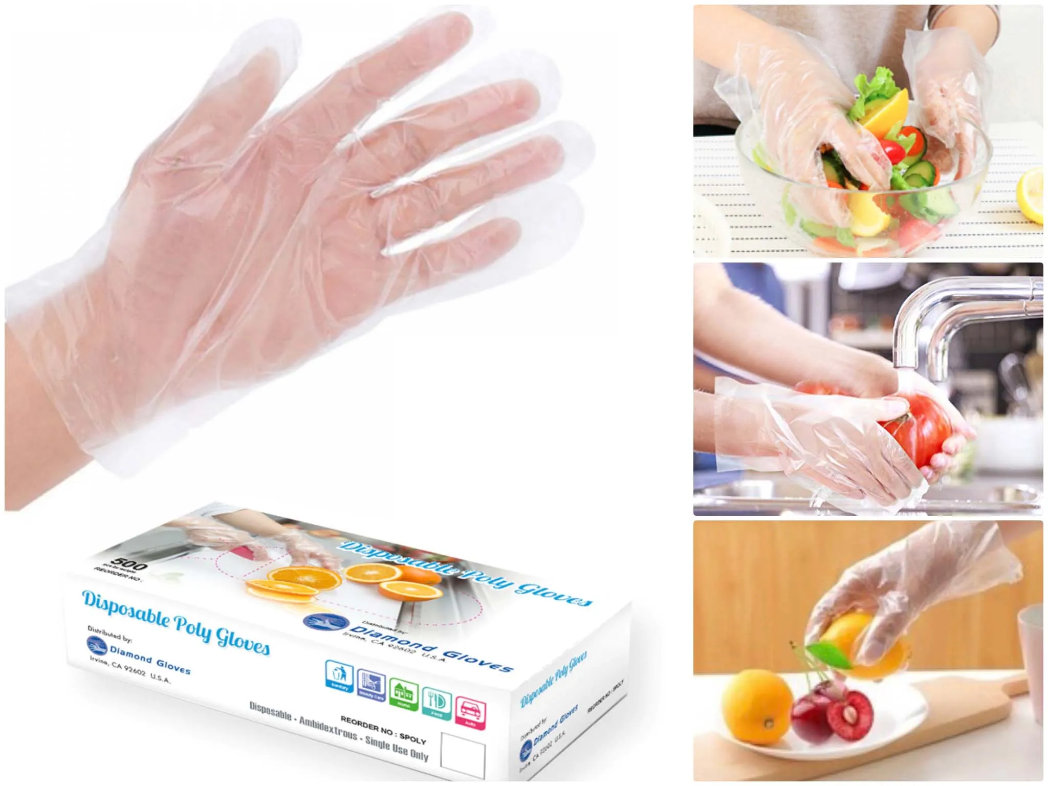 Disposable Poly Gloves Powder Free Multi-Purpose Polyethylene Gloves, 5,000 Gloves