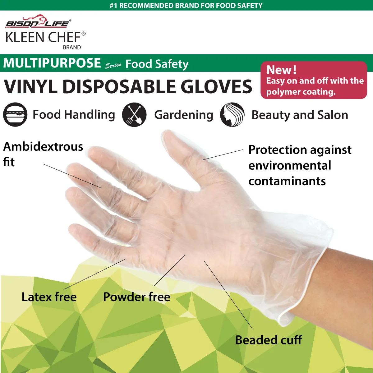 Disposable Vinyl Food Preparation Gloves, Multi-Purpose, Powder and Latex Free, (Pallet-84 Cases)