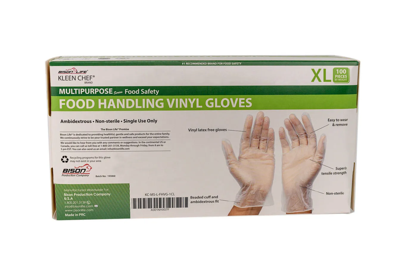 Disposable Vinyl Food Preparation Gloves, Multi-Purpose, Powder and Latex Free, (Pallet-84 Cases)