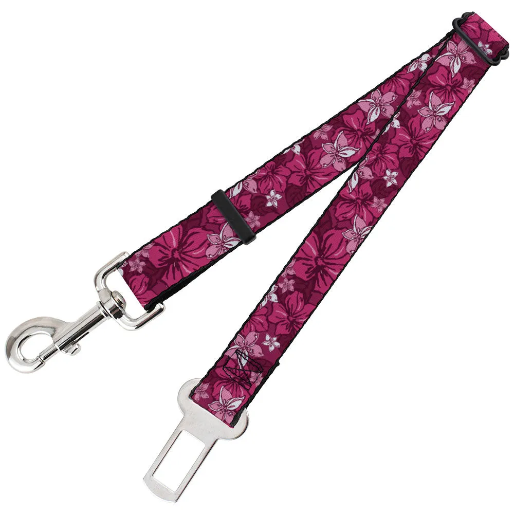 Dog Safety Seatbelt for Cars - Hibiscus Collage Pink Shades