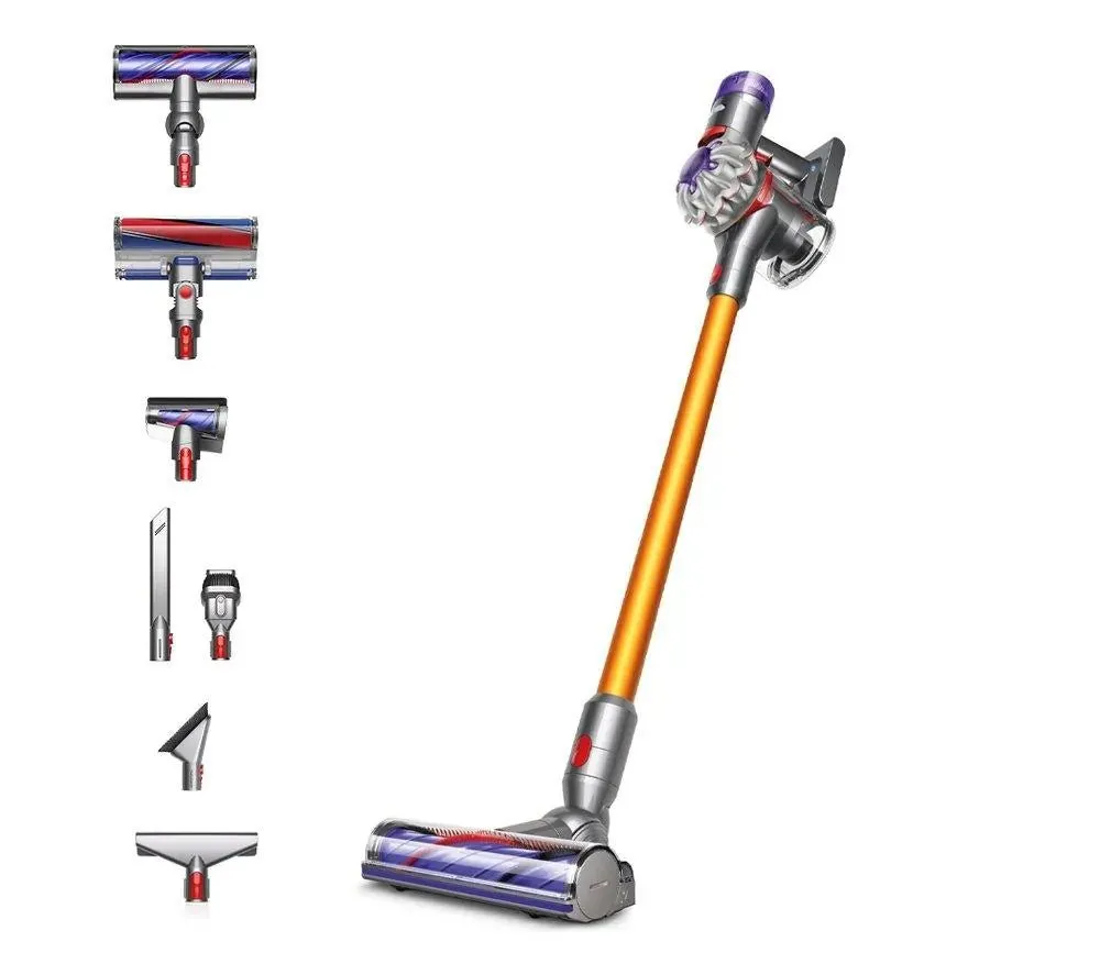 Dyson V8 Absolute Cordless Stick Vacuum Cleaner - 40 Minutes Run Time - Silver/Yellow