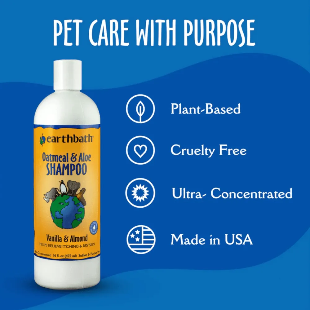 EarthBath Oatmeal & Aloe Shampoo Vanilla & Almond for Dogs and Cats