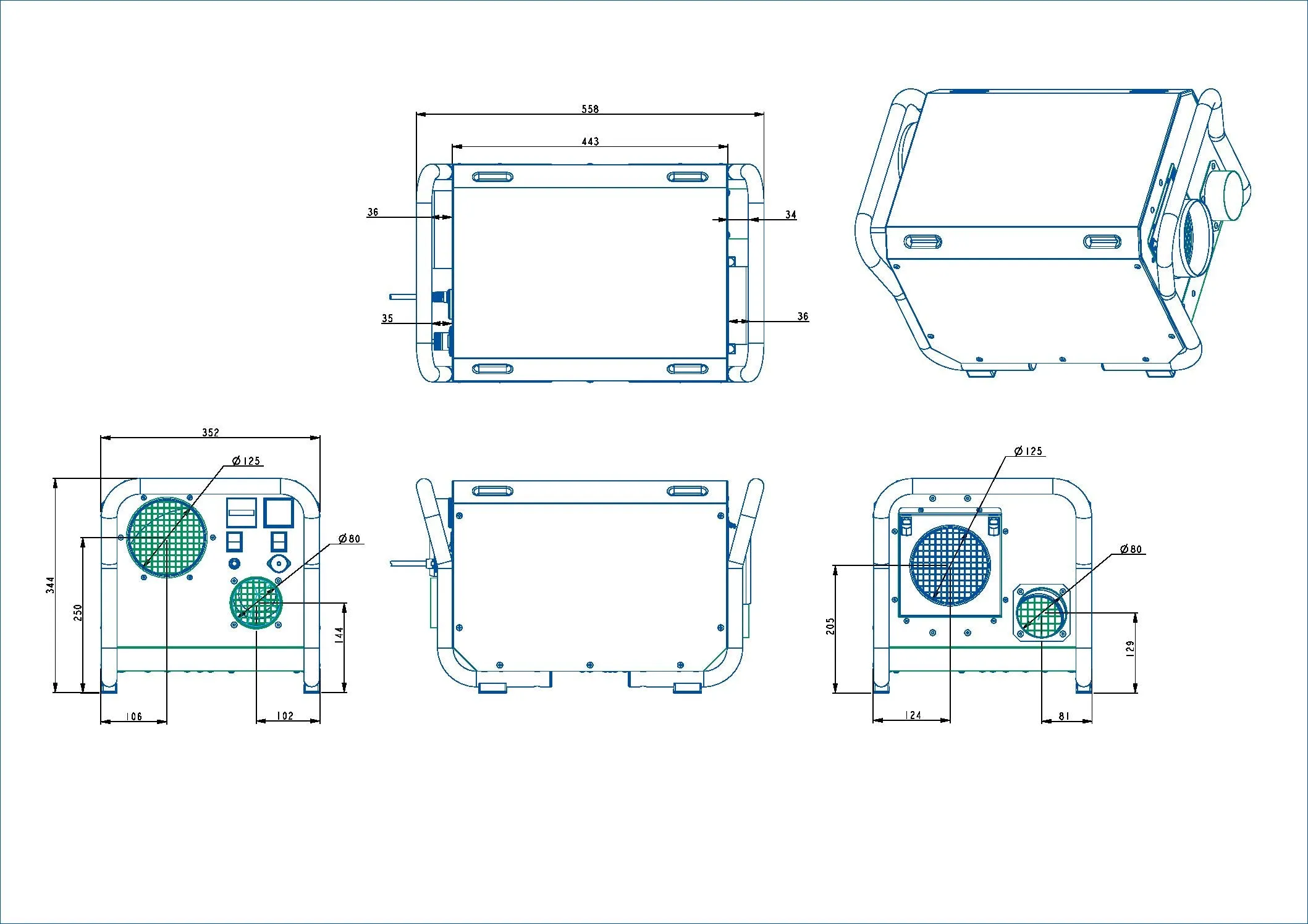 Ecor Pro EPD200 DryFan 200 Pint Desiccant Dehumidifier