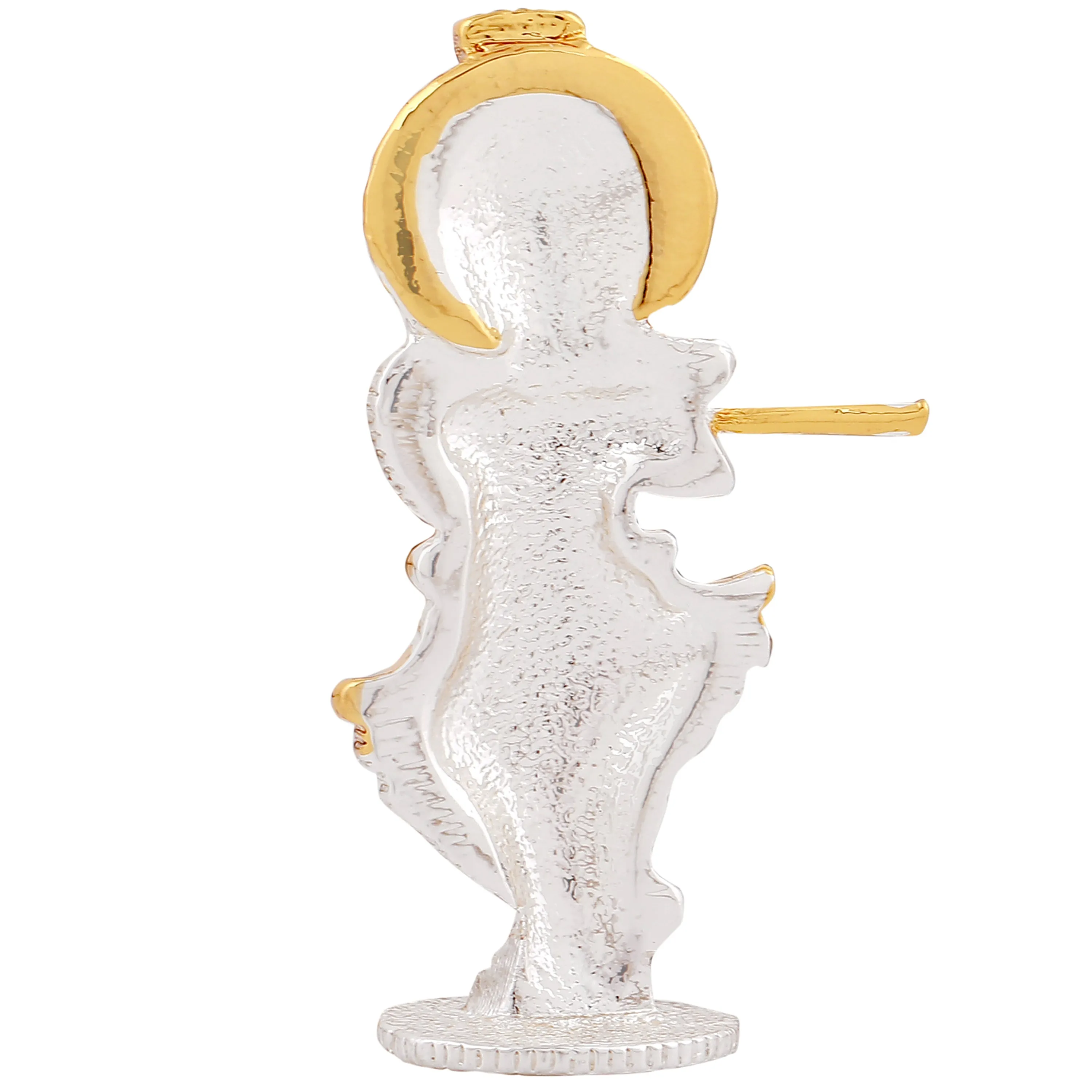 Estele Gold & Rhodium Plated Divine Lord Krishna Idol for Home/Car Decor.