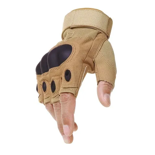 Fingerless Padded Protection Tac Gloves