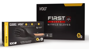 First Glove Volt 6 Mil Black Nitrile Disposable Exam Gloves