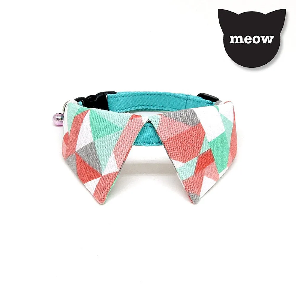 Goood Pet Collars Sharp Dapper Handmade Cat Collar - Pastel Geometric