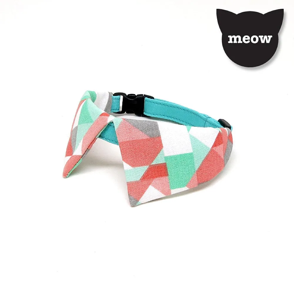 Goood Pet Collars Sharp Dapper Handmade Cat Collar - Pastel Geometric