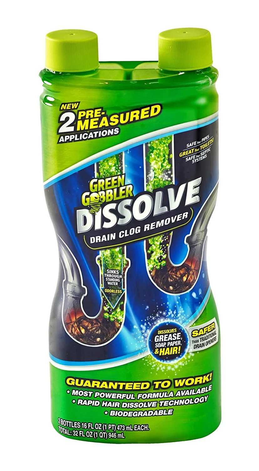 Green Gobbler Dissolve Drain Clog Remover, 31 oz