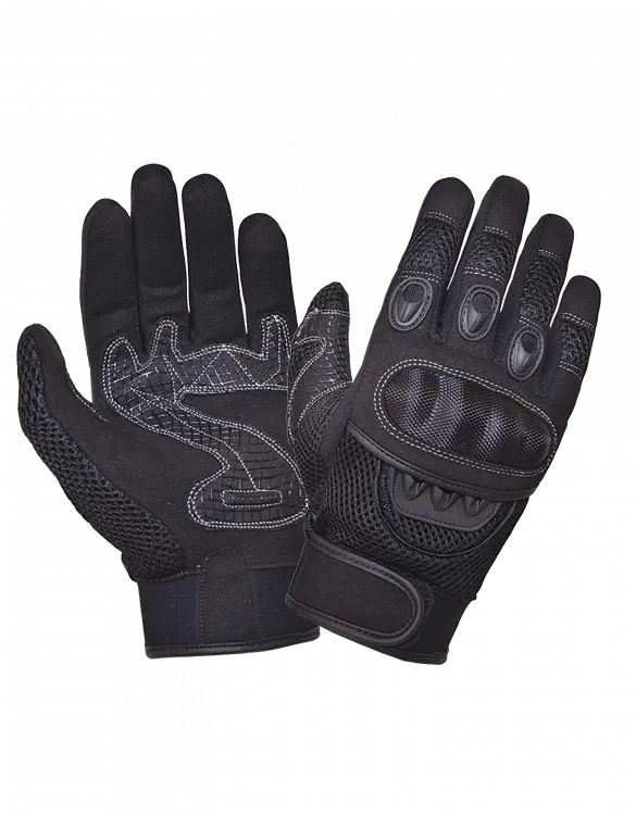 leather & Mesh Hard Knuckle Full Finger Glove