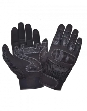 leather & Mesh Hard Knuckle Full Finger Glove