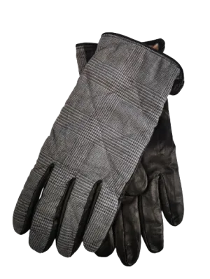 Leather Gloves with Wool Glen Check