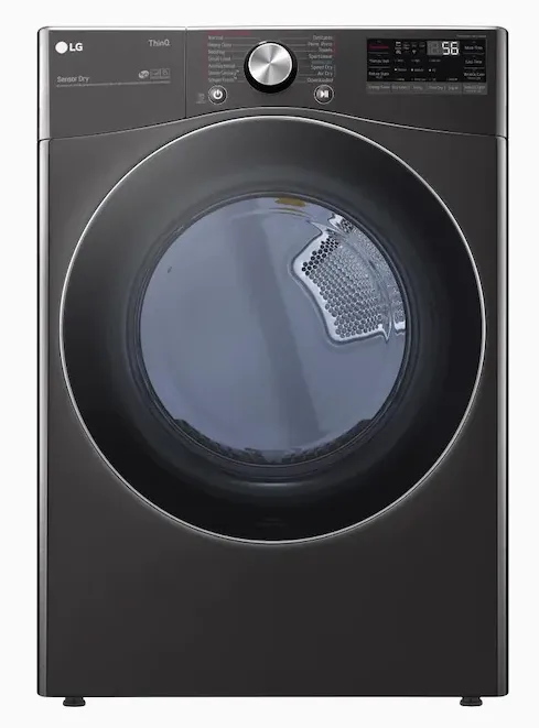 LG TrueSteam Wi-Fi Enabled 7.4-cu ft Stackable Steam Cycle Electric Dryer (Black Steel) ENERGY STAR DLEX4200B