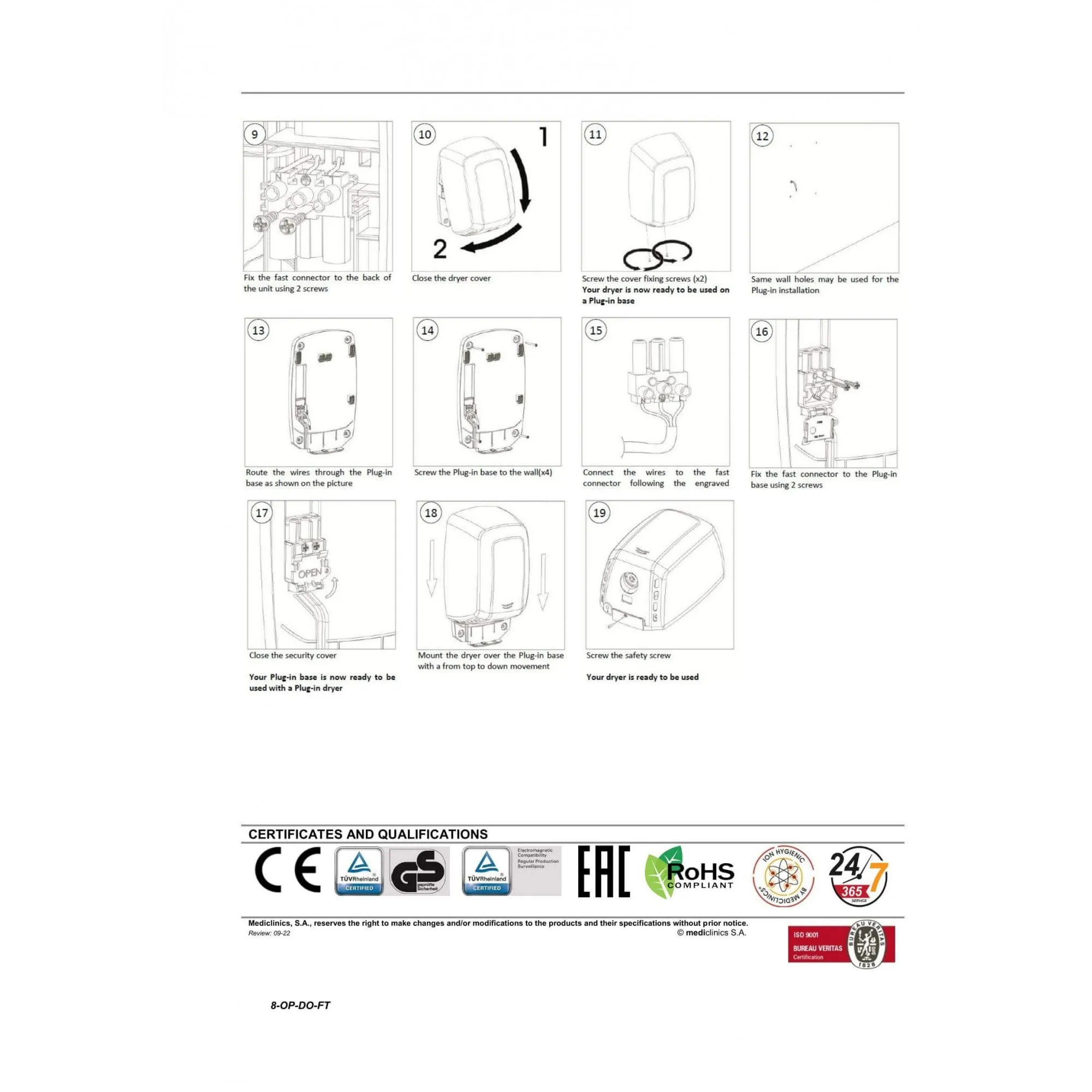 Mediclinics Machflow Plus HEPA & Ioniser Hand Dryer - White M09A-I