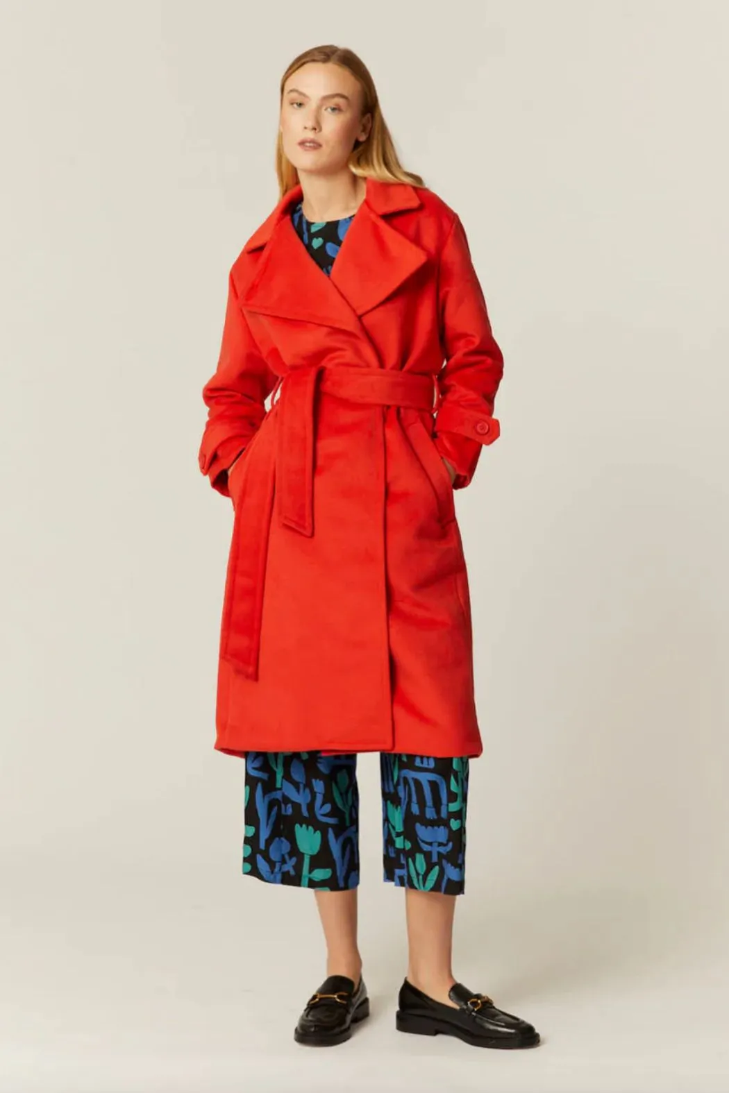 Pepaloves Abrigo Cruzado Coat - Rojo