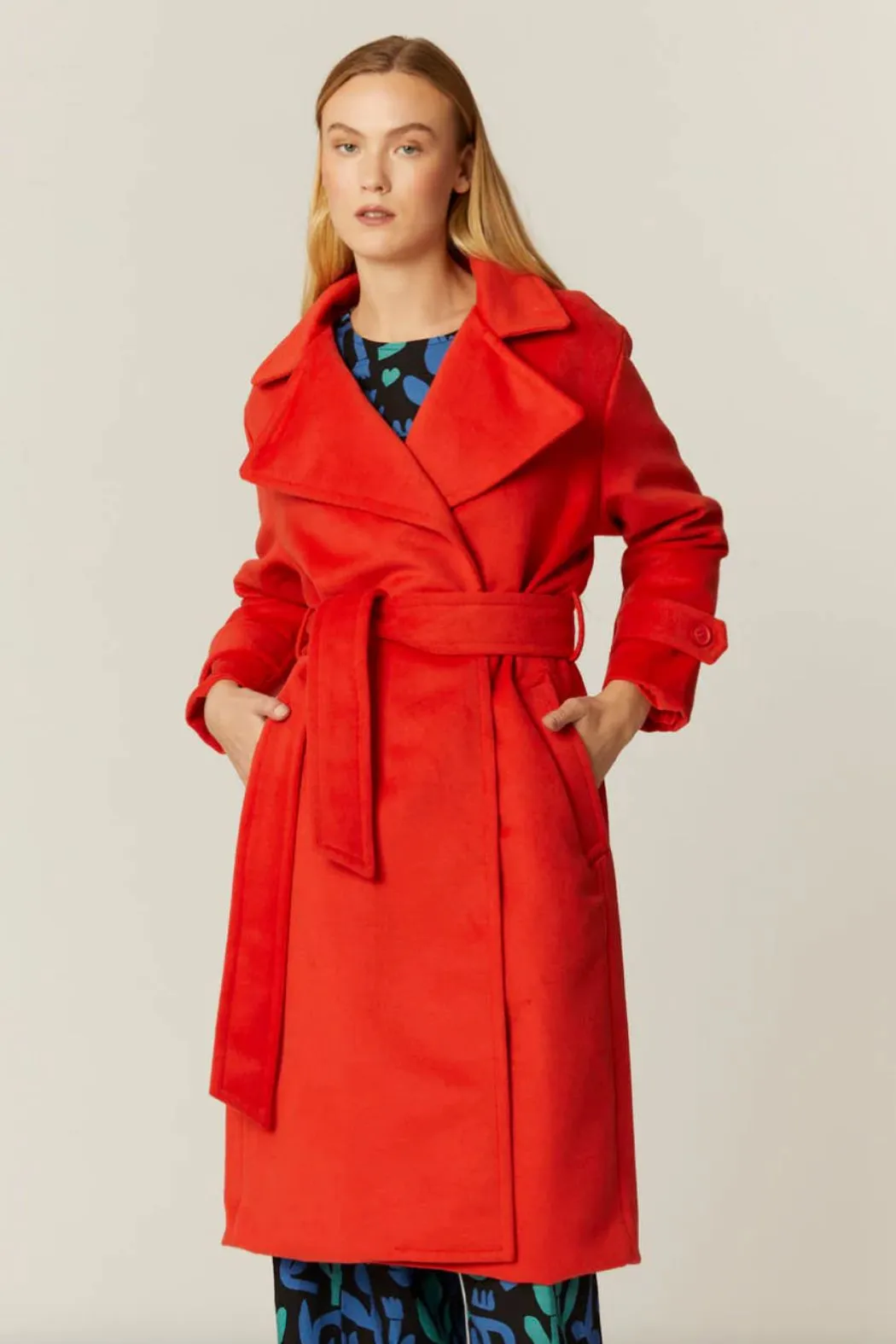 Pepaloves Abrigo Cruzado Coat - Rojo