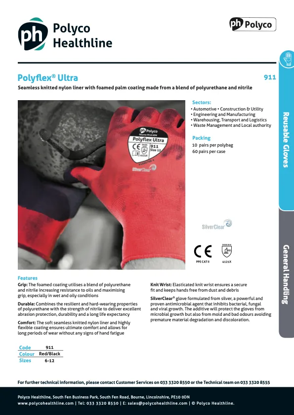 Polyco Polyflex Ultra Mechanics Glove 911