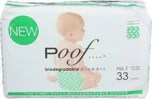 Poof SIZE 1 Green Loops Biodegradable DIAPERS