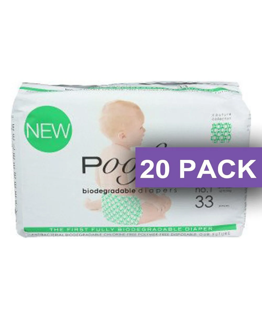 Poof SIZE 1 Green Loops Biodegradable DIAPERS