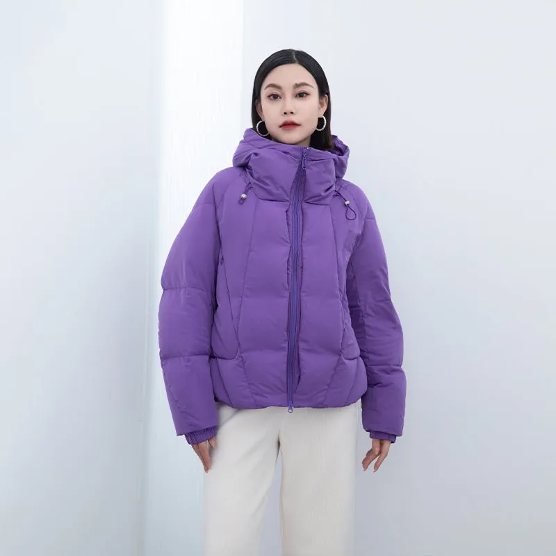 Purple Short Winter Down Coats