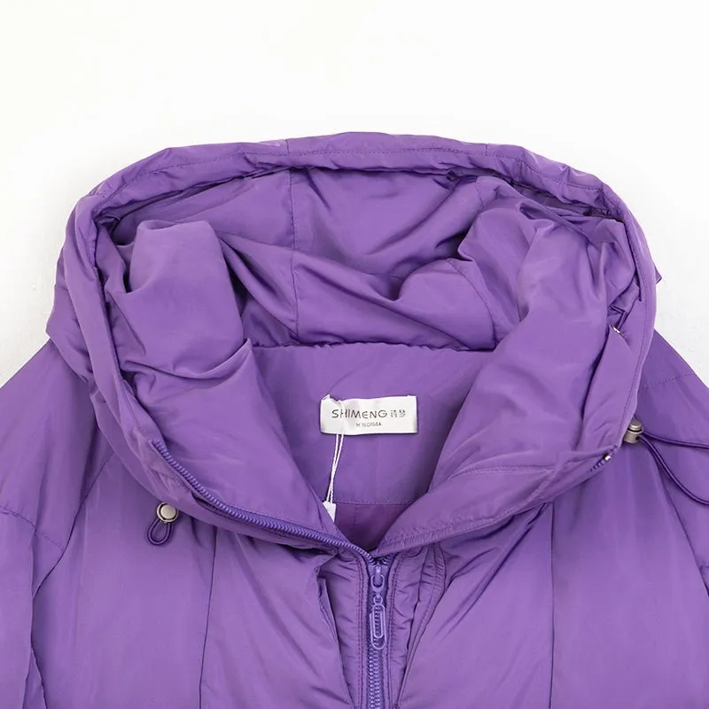 Purple Short Winter Down Coats