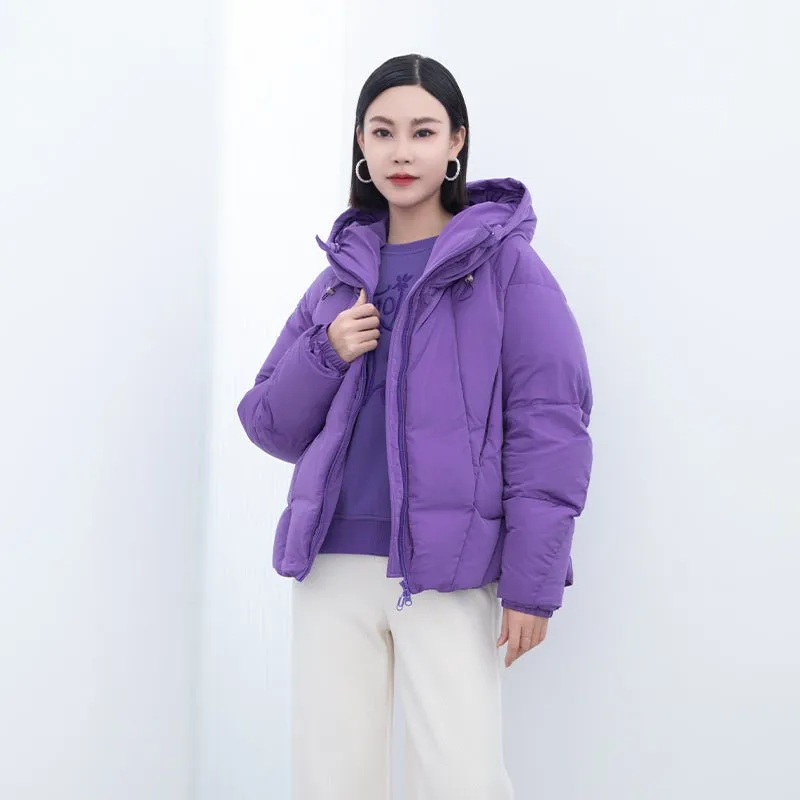 Purple Short Winter Down Coats