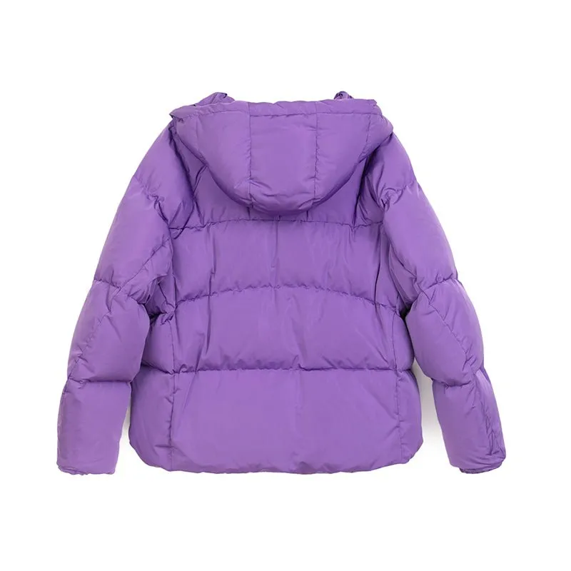 Purple Short Winter Down Coats