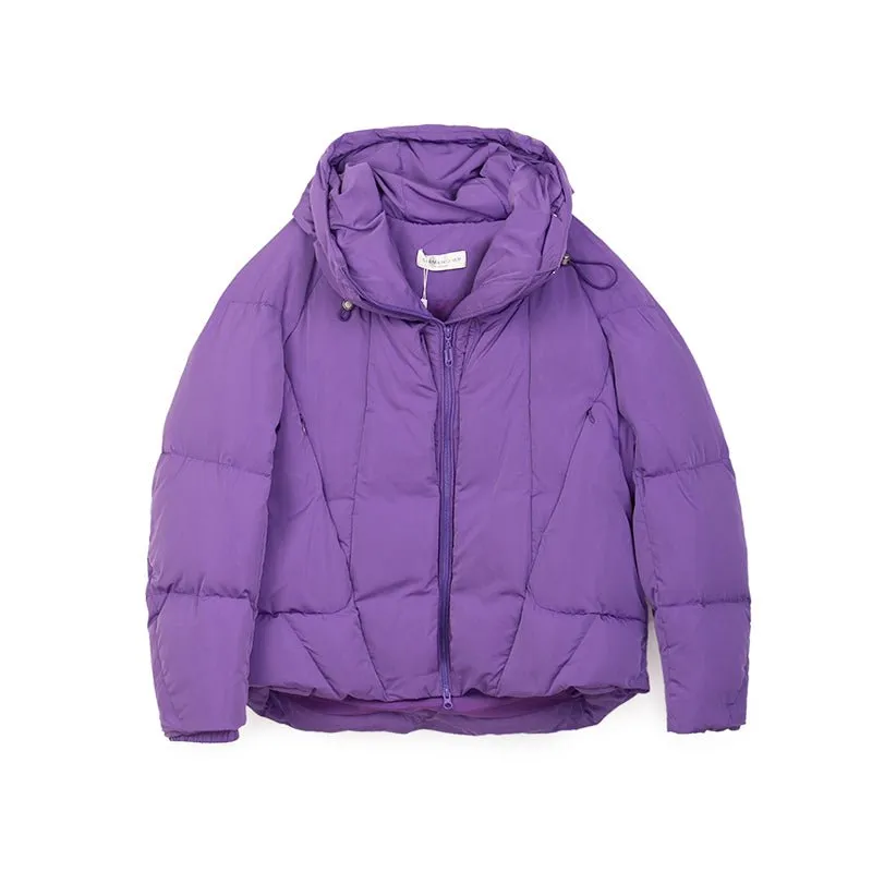 Purple Short Winter Down Coats